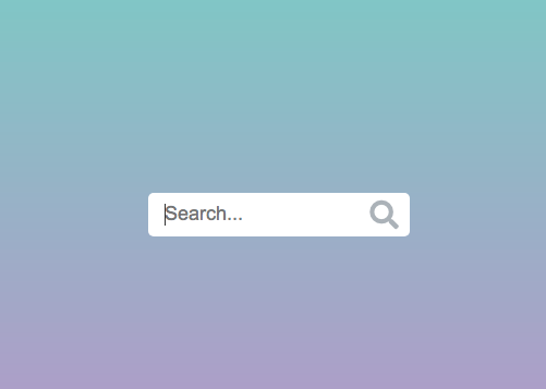 Hidden search widget